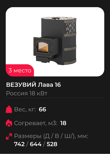 Банная печь ВЕЗУВИЙ Лава 16