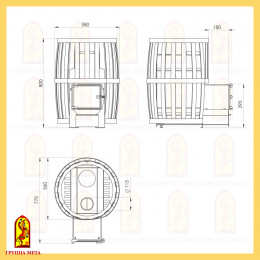 Печь банная Бочка 20Т (ПБ-20ТС) Мета