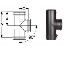 Тройник 90°  Schiedel Permeter 50 - ? 130 мм