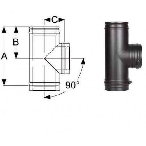 Тройник 90°  Schiedel Permeter 25 - Ø 150 мм